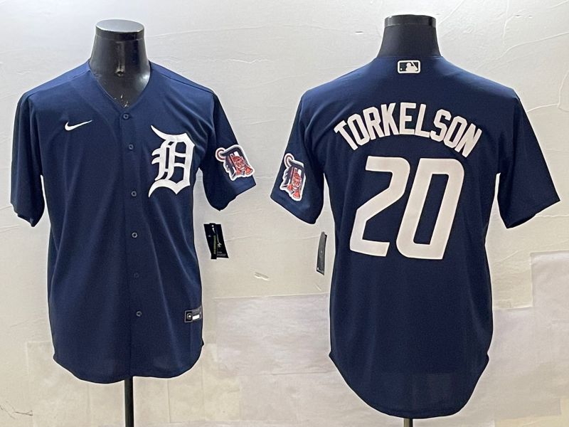 Men Detroit Tigers #20 Torkelson Drak Blue Game 2025 Nike MLB Jersey style 2->detroit tigers->MLB Jersey